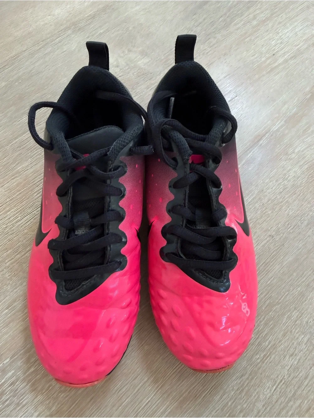 Nike Kids Hot Pink and Black Soccer Shoes